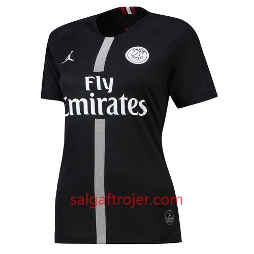 Paris Saint-Germain Fodboldtrøjer Jodan Sort Dame 3. sæt 2018/19 Kort ærmer Paris Saint-Germain Fodboldtrøjer Jodan Sort Dame 3. sæt 2018/19 Kort ærmer